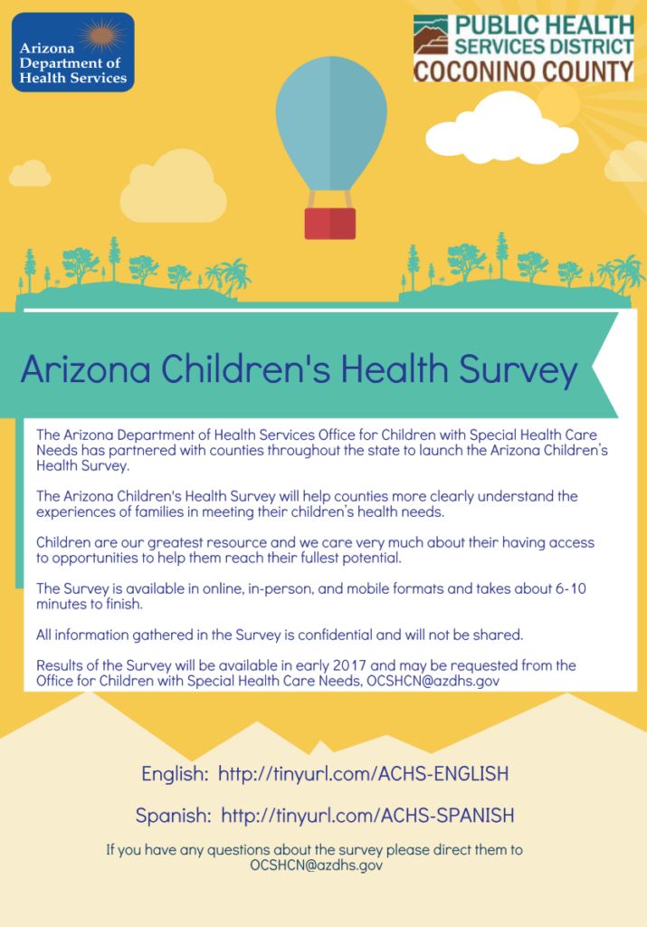 : Arizona Children’s Health Survey , Arizona Department of Health 