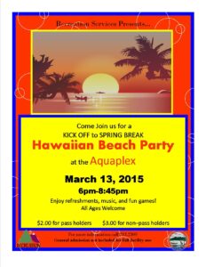 Hawaiian Beach Party Flyer 2015