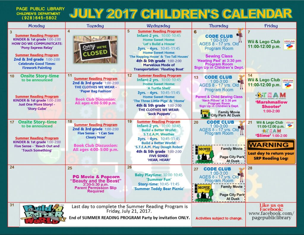 Page Public Library Calendar Children & Youth News Coconino