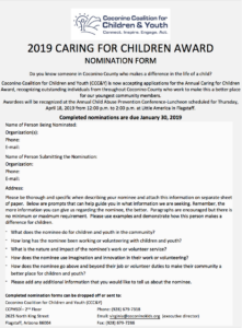 Nominations now open for Coconino Coalition for Children & Youth’s 2019 Caring for Children Awards