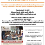 Western Navajo Agency Food Distribution to be held April 14 at Western Navajo Fair Grounds, Tuba City