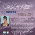 Connections Spotlight — CCC&Y’s Webinar Part B Historical Trauma now available