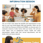 Through June 30 — Child Care Resource & Referral presenting CCR&R Family Child Care Information Sessions in English/en español
