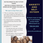 NAU conducting Anxiety and Self-Esteem research study for female Mexican-American youth 14 to 17 years of age