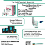 April 13, May 11, June 8 — Opioid Overdose Prevention resources available at the Flagstaff Downtown Library