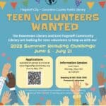 Flagstaff City – Coconino County Public Library seeking Teen Volunteers for 2023 Summer Reading Challenge from June 5 through July 21