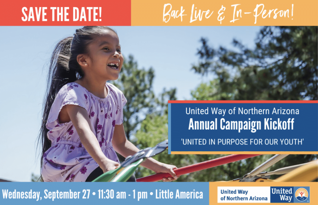 Sept. 27 — Save the Date — United Way of Northern Arizona Annual Campaign Kickoff